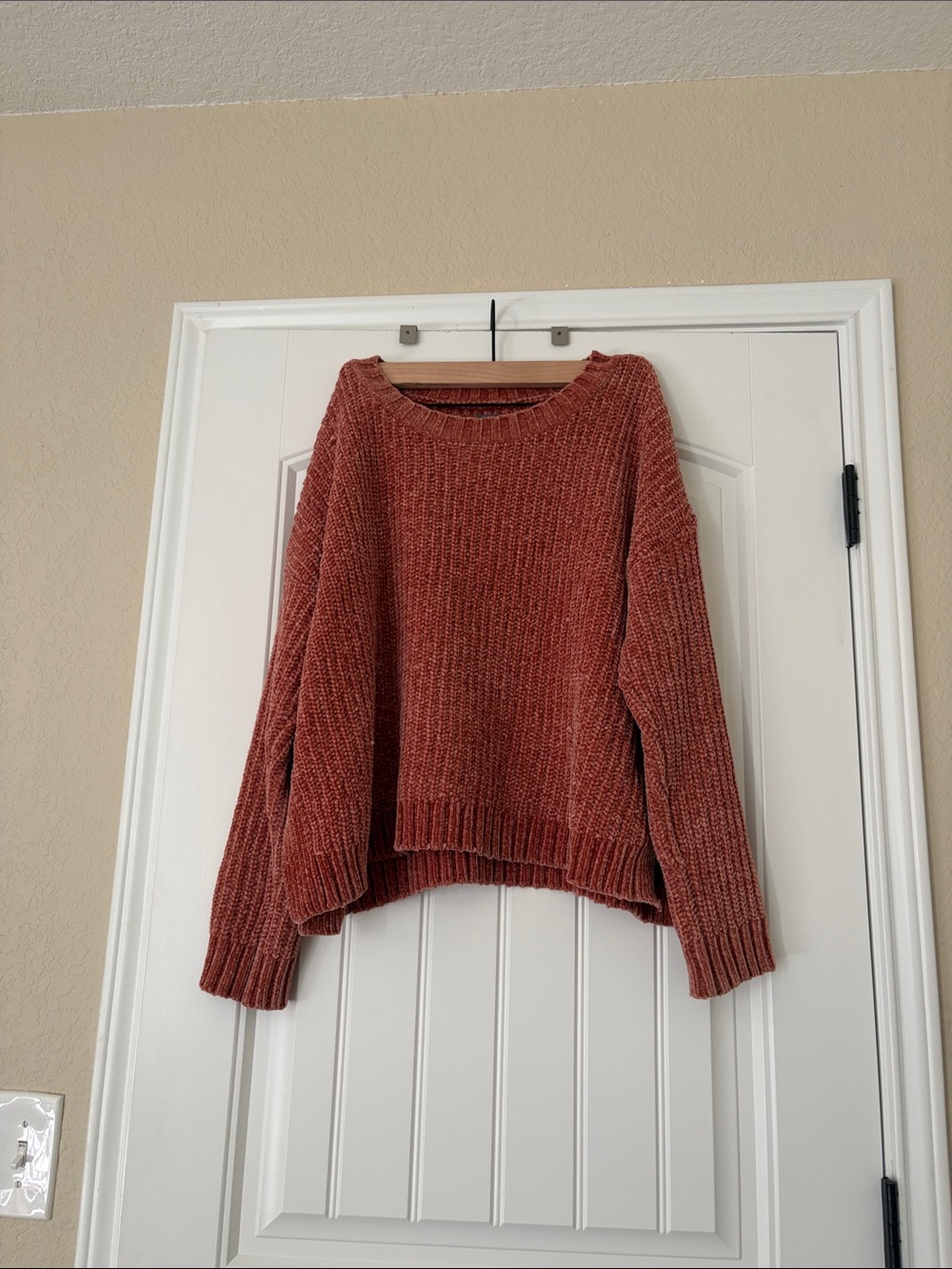 aerie Scoop-Neck Chenille Sweater in Rusty Rose